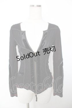 画像1: Ozz Croce / メッシュ切替ZIPパーカー  黒×赤 Y-25-12-04-069-OO-TO-SZ-ZY