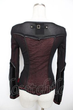 画像2: Ozz Croce / メッシュ切替ZIPパーカー  黒×赤 Y-25-12-04-069-OO-TO-SZ-ZY