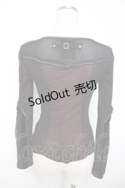 画像2: Ozz Croce / メッシュ切替ZIPパーカー  黒×赤 Y-25-12-04-069-OO-TO-SZ-ZY