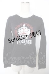 PEACE NOW / 王冠ptレイヤードカットソー M 黒 Y-25-12-04-072-PU-TO-SZ-ZY
