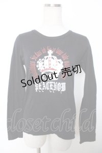 PEACE NOW / 王冠ptレイヤードカットソー M 黒 Y-25-12-04-072-PU-TO-SZ-ZY