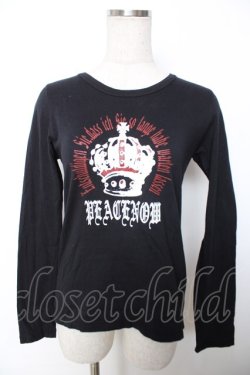 画像1: PEACE NOW / 王冠ptレイヤードカットソー M 黒 Y-25-12-04-072-PU-TO-SZ-ZY