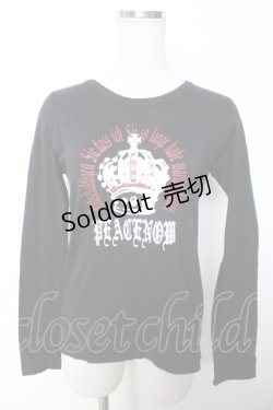 画像1: PEACE NOW / 王冠ptレイヤードカットソー M 黒 Y-25-12-04-072-PU-TO-SZ-ZY