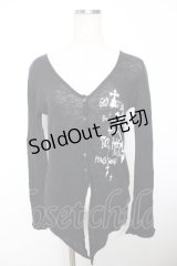 PEACE NOW / クロスpt前燕尾カーディガン M 黒 Y-25-12-04-073-PU-TO-SZ-ZY