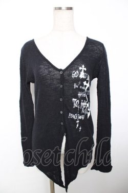 画像1: PEACE NOW / クロスpt前燕尾カーディガン M 黒 Y-25-12-04-073-PU-TO-SZ-ZY