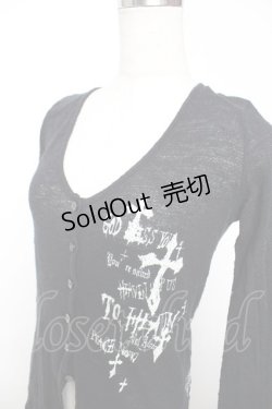 画像3: PEACE NOW / クロスpt前燕尾カーディガン M 黒 Y-25-12-04-073-PU-TO-SZ-ZY