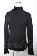 Ozz oneste / 裾刺繍ハイネックトップス  黒 Y-25-12-04-074-OO-TO-SZ-ZY