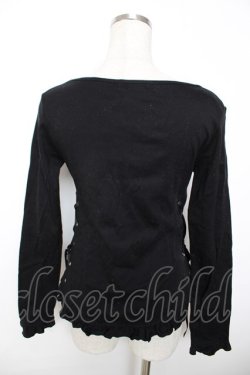 画像2: PEACE NOW / プリント編み上げカットソー M 黒 Y-25-12-04-075-PU-TO-SZ-ZY