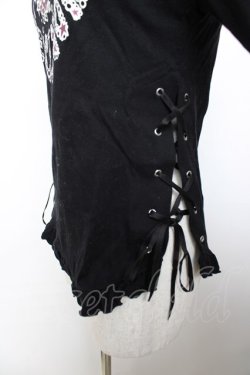 画像3: PEACE NOW / プリント編み上げカットソー M 黒 Y-25-12-04-075-PU-TO-SZ-ZY