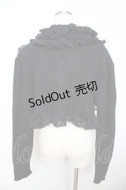 画像2: GRAMM / モチーフ付きニットボレロ  黒 Y-25-12-04-076-HN-TO-SZ-ZY