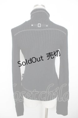 画像2: Ozz Croce / 髑髏刺繍ハイネックニットトップス  黒×グレー Y-25-12-04-077-OO-TO-SZ-ZY