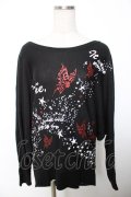 Deorart / ラメ蝶プリントニット M 黒 Y-25-12-04-078-PU-TO-SZ-ZY