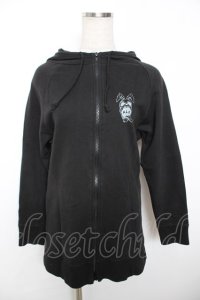 ALGONQUINS / うさぎプリントのパーカー  黒 Y-25-12-04-079-AL-TO-SZ-ZY