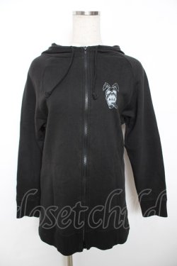 画像1: ALGONQUINS / うさぎプリントのパーカー  黒 Y-25-12-04-079-AL-TO-SZ-ZY
