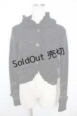 FRILL / リボン刺繍フリルニットボレロ  黒 Y-25-12-04-082-HN-TO-SZ-ZY