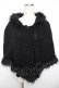 画像1: PEACE NOW / ファーフード付ニットポンチョ M 黒 Y-25-12-04-083-PU-JA-SZ-ZY (1)