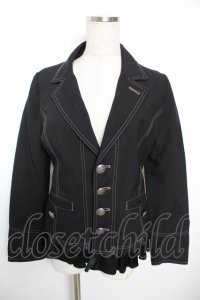 ALGONQUINS / 裾フリルジャケット F 黒 Y-25-12-04-084-AL-JA-SZ-ZS