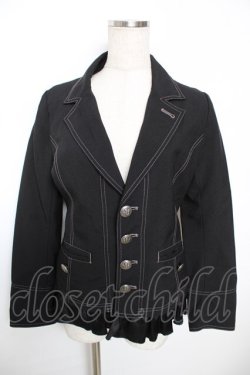 画像1: ALGONQUINS / 裾フリルジャケット F 黒 Y-25-12-04-084-AL-JA-SZ-ZY