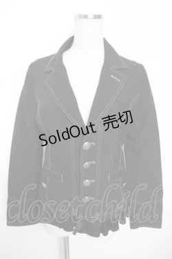 画像1: ALGONQUINS / 裾フリルジャケット F 黒 Y-25-12-04-084-AL-JA-SZ-ZS