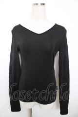 Ozz Croce / 龍プリントVネックトップス  黒 Y-25-12-04-085-OO-TO-SZ-OS