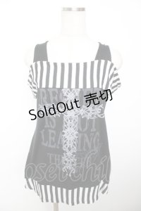 GHOST of HARLEM / オフショルボーダー切替トップス F 黒 Y-25-12-04-092-GL-TO-SZ-ZY