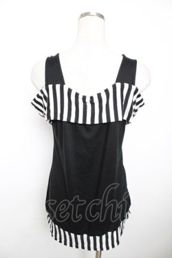 画像2: GHOST of HARLEM / オフショルボーダー切替トップス F 黒 Y-25-12-04-092-GL-TO-SZ-ZY