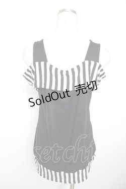 画像2: GHOST of HARLEM / オフショルボーダー切替トップス F 黒 Y-25-12-04-092-GL-TO-SZ-ZY