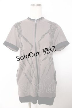 画像1: ALGONQUINS / 手骨pt半袖パーカー F ブラウン系 Y-25-12-04-094-AL-TO-SZ-ZY