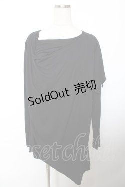 画像1: ALGONQUINS / ウィングptドレープレイヤードトップス ユニセックス 黒 Y-25-12-04-095-AL-TO-SZ-ZY