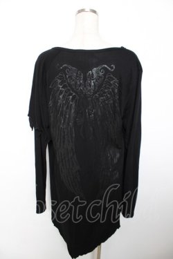 画像2: ALGONQUINS / ウィングptドレープレイヤードトップス ユニセックス 黒 Y-25-12-04-095-AL-TO-SZ-ZY