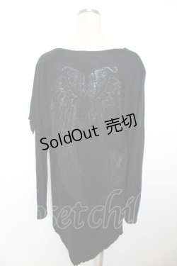 画像2: ALGONQUINS / ウィングptドレープレイヤードトップス ユニセックス 黒 Y-25-12-04-095-AL-TO-SZ-ZY