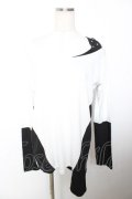 SEX POT ReVeNGe / 肩あき配色カットソー M 白×黒 Y-25-12-04-096-SP-TO-SZ-ZY