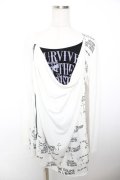 GHOST of HARLEM / クロスptアシメドレープトップス F 白×黒 Y-25-12-04-098-GL-TO-SZ-ZY