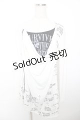 GHOST of HARLEM / クロスptアシメドレープトップス F 白×黒 Y-25-12-04-098-GL-TO-SZ-ZY