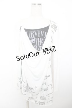 画像1: GHOST of HARLEM / クロスptアシメドレープトップス F 白×黒 Y-25-12-04-098-GL-TO-SZ-ZY