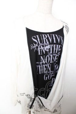 画像3: GHOST of HARLEM / クロスptアシメドレープトップス F 白×黒 Y-25-12-04-098-GL-TO-SZ-ZY