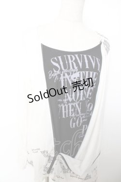 画像3: GHOST of HARLEM / クロスptアシメドレープトップス F 白×黒 Y-25-12-04-098-GL-TO-SZ-ZY