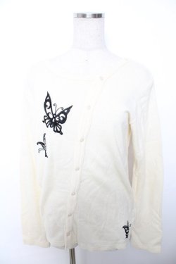 画像1: PEACE NOW / 蝶刺繍ニットカーディガン M アイボリー Y-25-12-04-102-PU-TO-SZ-ZY