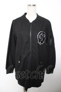 HELL CAT PUNKS / ワッペ付きロングブルゾン F ブラック Y-25-12-04-103-PU-JA-SZ-ZY