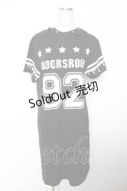 画像1: LOVER'S ROCK / ナンバープリントフードカットワンピース F 黒 Y-25-12-04-104-PU-OP-SZ-ZY