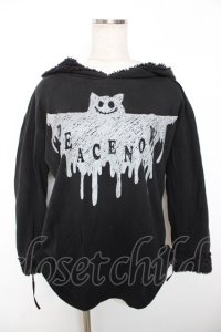 PEACE NOW / コウモリプリントフーディパーカ M 黒 Y-25-12-04-107-PU-TO-SZ-ZY