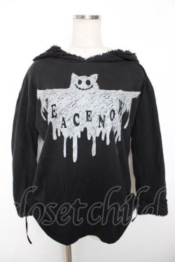 画像1: PEACE NOW / コウモリプリントフーディパーカ M 黒 Y-25-12-04-107-PU-TO-SZ-ZY