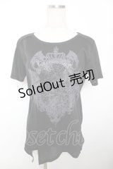 ALGONQUINS / ゴシックプリントカットソー F 黒 Y-25-12-04-110-AL-TO-SZ-ZY