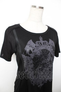 画像3: ALGONQUINS / ゴシックプリントカットソー F 黒 Y-25-12-04-110-AL-TO-SZ-ZY