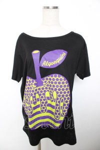 ALGONQUINS / プリント半袖BIGカットソー F 黒 Y-25-12-04-113-AL-TO-SZ-ZY