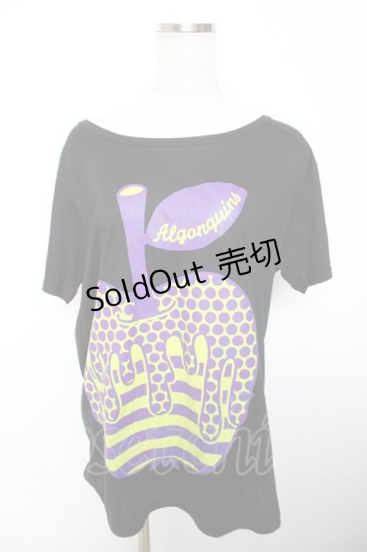画像1: ALGONQUINS / プリント半袖BIGカットソー F 黒 Y-25-12-04-113-AL-TO-SZ-ZI (1)