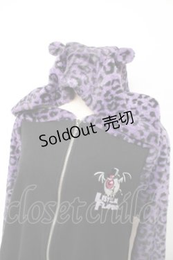 画像3: LISTEN FLAVOR / 耳付きヒョウ柄ファーパーカー M 黒×紫 Y-25-12-04-114-PU-TO-SZ-ZY
