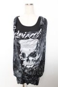 GHOST of HARLEM / ラメptタイダイ柄ドレープノースリーブトップス F 黒×グレー Y-25-12-04-115-GL-TO-SZ-ZY