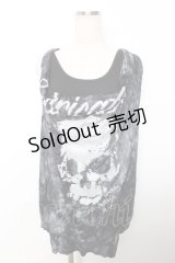 GHOST of HARLEM / ラメptタイダイ柄ドレープノースリーブトップス F 黒×グレー Y-25-12-04-115-GL-TO-SZ-ZI
