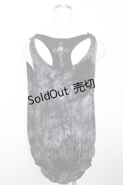 画像2: GHOST of HARLEM / ラメptタイダイ柄ドレープノースリーブトップス F 黒×グレー Y-25-12-04-115-GL-TO-SZ-ZI